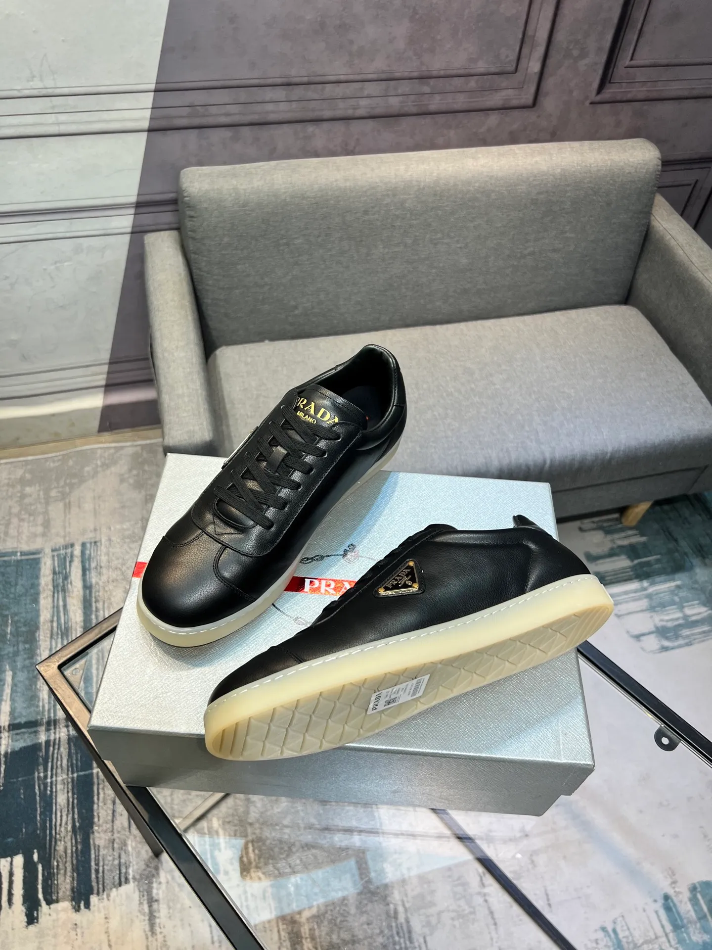 Men's shoes 💰540 [PRADA] Men's shoes are popular in the counter, official website synchronization, 1 high-quality shipment ✔️ Original frosted cowhide + cowhide lining, 1🆚1 replica, original sole, 38-45 (45 customized, non-refundable)